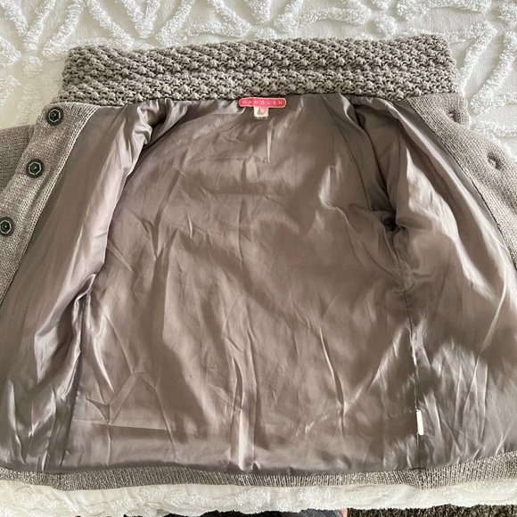 MANOUSH Anthropologie Gray Wool Blend Snap Front Sweater Cardigan Coat - Picture 10 of 14